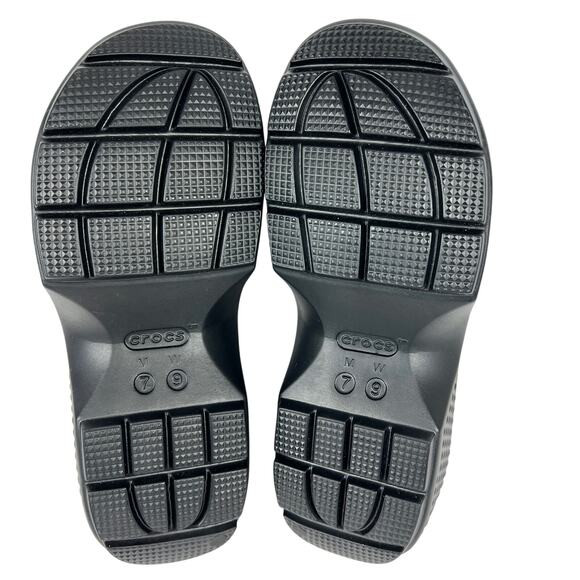 Crocs Stomp Platform Loafer Shoes W9/M7 Black Slip-On Goth Minimalist Mule NEW! - Picture 6 of 11